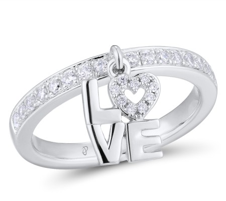 Sterling Silver Ring White Cubic Zirconia (R310976WCZSL925) - US 7