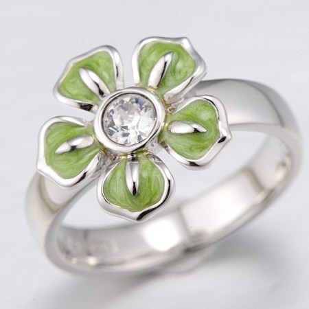 Brass w/ White Gold Plating Ring Enamel,Swarovski 001 (R311055AENA7BRW)