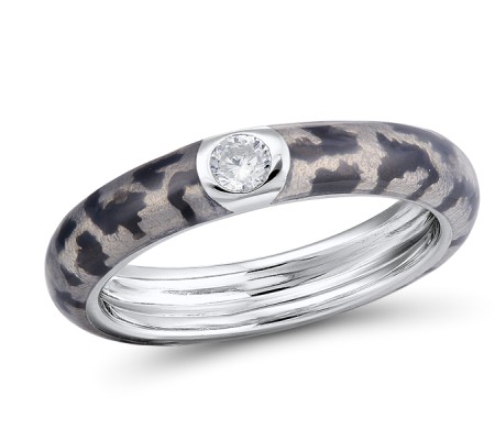 Sterling Silver Ring Enamel,White Cubic Zirconia (R311202ENA2SL925) - US 6