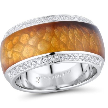 Sterling Silver Ring Enamel,White Cubic Zirconia (R311217ENASL925)