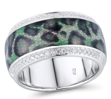 Sterling Silver Ring Enamel,White Cubic Zirconia (R311218ENASL925) - US 6