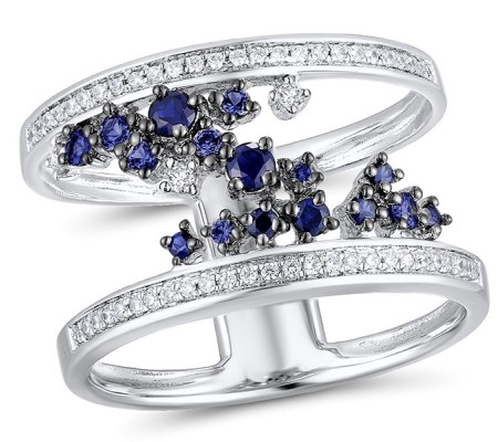 14KWB Ring Blue Sapphire,Diamond (R311242SAP114KWB)