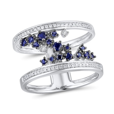 14KWB Ring Blue Sapphire,Diamond (R311242SAP114KWB)