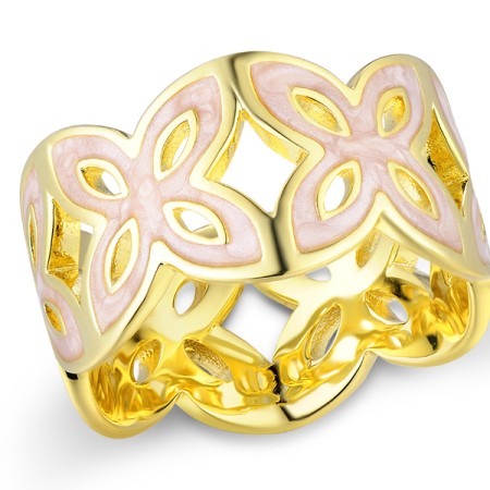 Brass w/ Yellow Gold Plating Ring Enamel (R311251EA1BRY) - US 7