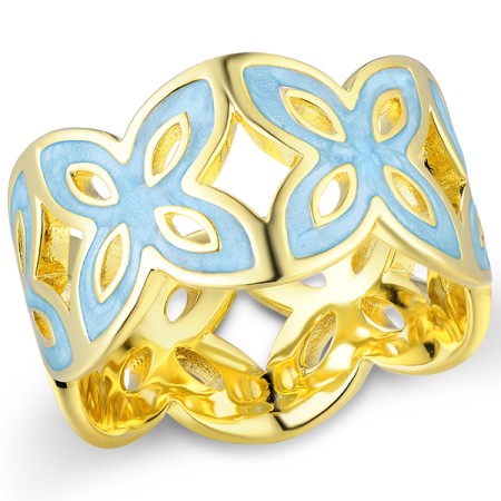 Brass w/ Yellow Gold Plating Ring Enamel (R311251EA4BRY) - US 8