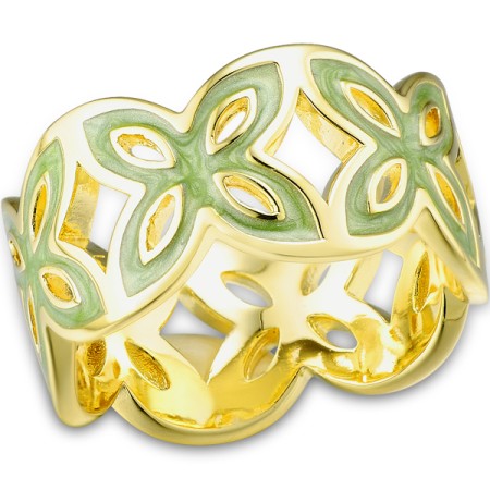 Brass w/ Yellow Gold Plating Ring Enamel (R311251EA7BRY) - US 6