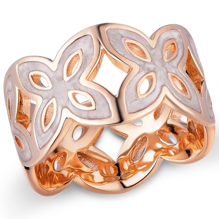 Brass w/ Rose Gold Plating Ring Enamel (R311251EA8BRR) - US 6