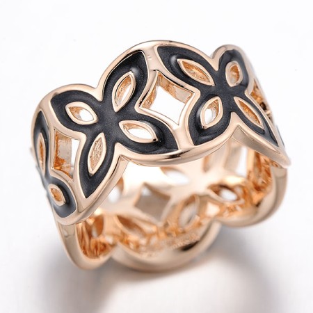 Brass w/ Rose Gold Plating Ring Enamel (R311251EABRR) - US 8