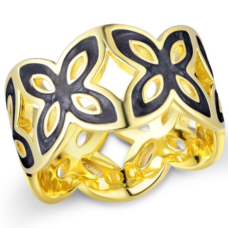 Brass w/ Yellow Gold Plating Ring Enamel (R311251EABRY) - US 7