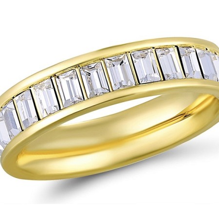 Brass w/ Yellow Gold Plating Ring Swarovski 001 (R311252CCGBRY)