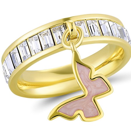 Brass w/ Yellow Gold Plating Ring Enamel,Swarovski 001 (R311253AEA1BRY)