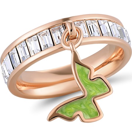 Brass w/ Rose Gold Plating Ring Enamel,Swarovski 001 (R311253BEA7BRR)