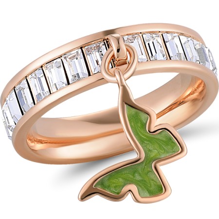 Brass w/ Rose Gold Plating Ring Enamel,Swarovski 001 (R311253EA7BRR)