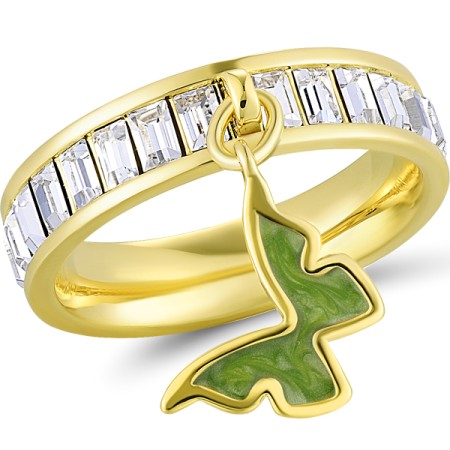 Brass w/ Yellow Gold Plating Ring Enamel,Swarovski 001 (R311253ENA7BRY)