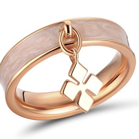 Brass w/ Rose Gold Plating Ring Enamel (R311255EA1BRR) - US 6