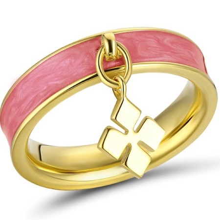 Brass w/ Yellow Gold Plating Ring Enamel (R311255EA3BRY) - US 6