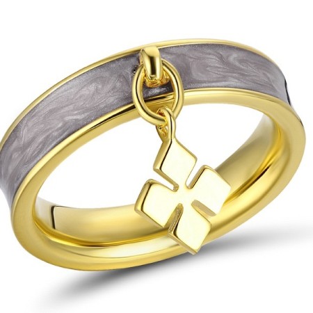 Brass w/ Yellow Gold Plating Ring Enamel (R311255EA5BRY) - US 6