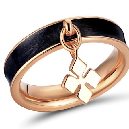 Brass w/ Rose Gold Plating Ring Enamel (R311255EABRR) - US 6