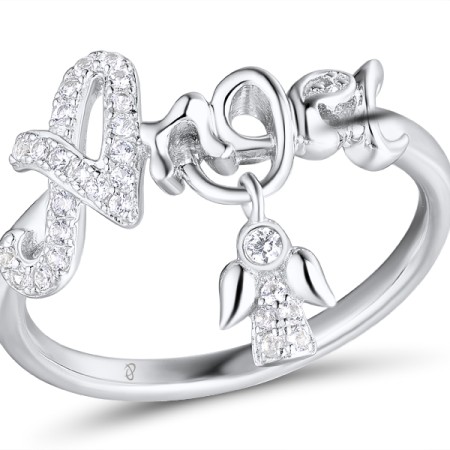 Sterling Silver Ring Created white sapphire (R311424CWSSL925) - US 7