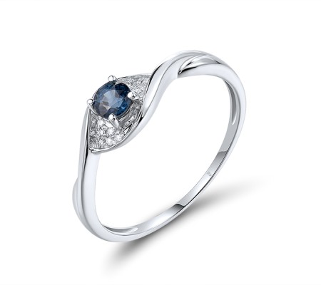 14KW  Blue Sapphire Ring (R311589DSAP14KW)