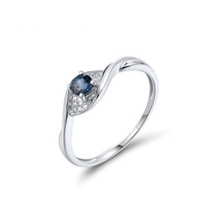 14KW  Blue Sapphire Ring (R311589DSAP14KW)