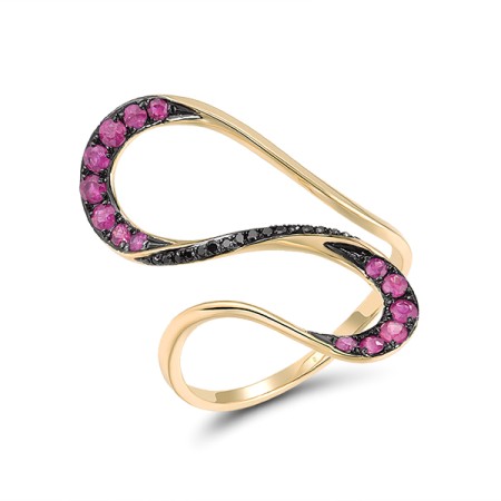 14KYB Ring Black Diamond,Ruby (R311768BDR14KYB) - US 5
