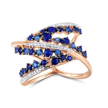 14KRWB Ring Blue Sapphire,Diamond (R311790SAP14KRWB)