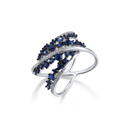 14KWB Ring Blue Sapphire,Diamond (R311790SAP14KWB)