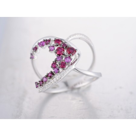 14KWB Ring Diamond,Ruby (R311802RUY14KWB)