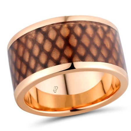 Sterling Silver w/ Rose Plating Ring Enamel (R311876ENASR925)