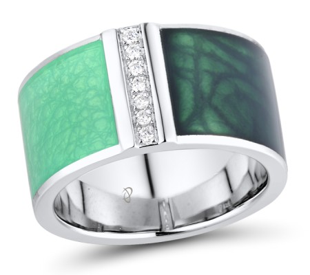 Sterling Silver Ring Enamel,White Cubic Zirconia (R311879ENASL925) - US 6