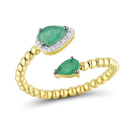 14KYWB Ring Diamond,Emerald (R311931EMR14KYWB) - US 6