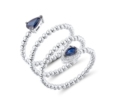 14KWB Ring Blue Sapphire,Diamond (R311933SAP14KWB) - US 7