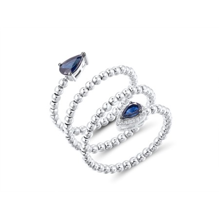 14KWB Ring Blue Sapphire,Diamond (R311933SAP14KWB) - US 7