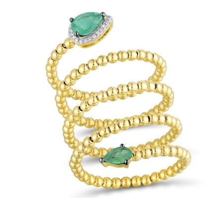 14KYWB Ring Diamond,Emerald (R311934EMR14KYWB) - US 6.5