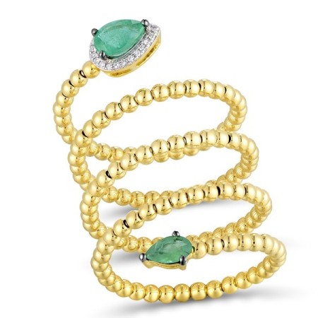 14KYWB Ring Diamond,Emerald (R311934EMR14KYWB) - US 6.5