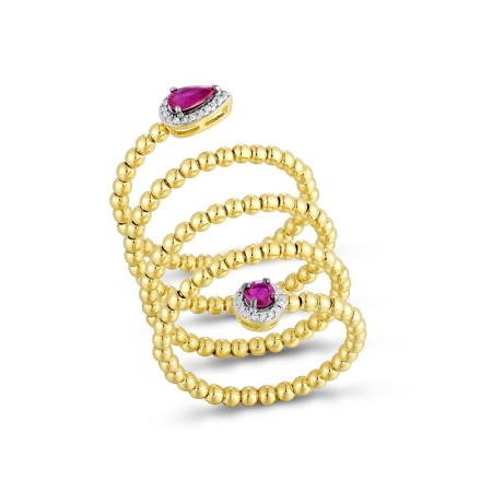 14KYWB Ring Diamond,Ruby (R311935RUY14KYWB) - US 6.5