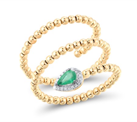 14KYWB Ring Diamond,Emerald (R311936EMR14KYWB) - US 7