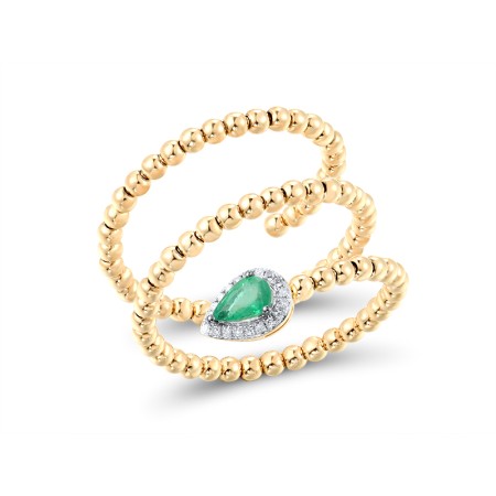 14KYWB Ring Diamond,Emerald (R311936EMR14KYWB) - US 7