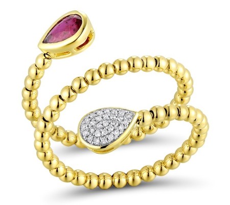 14KYW Ring Diamond,Ruby (R311937RUY14KYW) - US 6