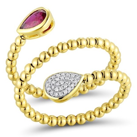 14KYW Ring Diamond,Ruby (R311937RUY14KYW) - US 6