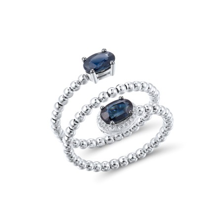 14KWB Ring Blue Sapphire,Diamond (R311938SAP14KWB) - US 7