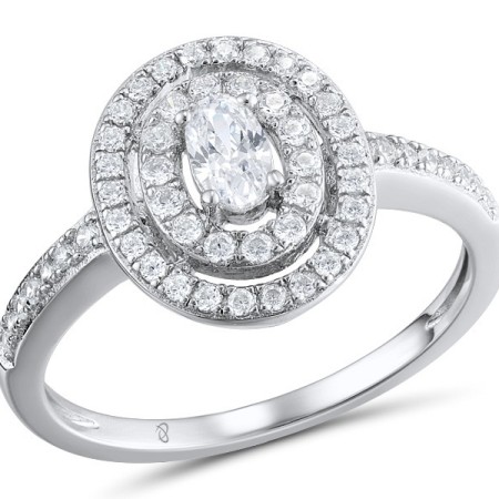 Sterling Silver Ring White Cubic Zirconia (R312048WCZSL925)