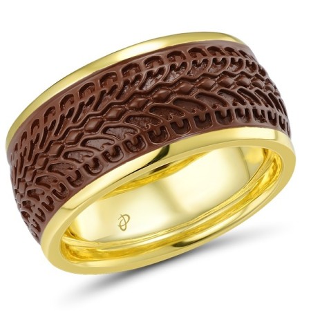 Sterling Silver w/ Yellow Plating Ring Enamel (R312228ENASY925)