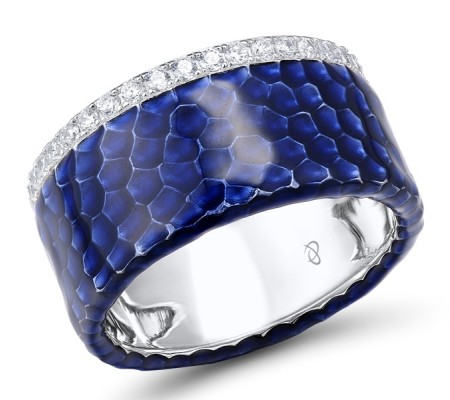 Sterling Silver Ring Enamel,White Cubic Zirconia (R312260ENASL925)