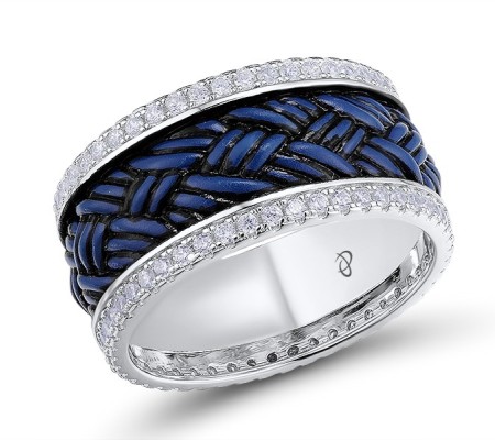 Sterling Silver Ring Enamel,White Cubic Zirconia (R312266AENASL925)