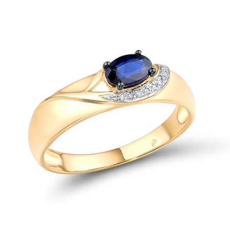 14KYWB Ring Blue Sapphire,Diamond (R312440SAP14KYWB) - US 6