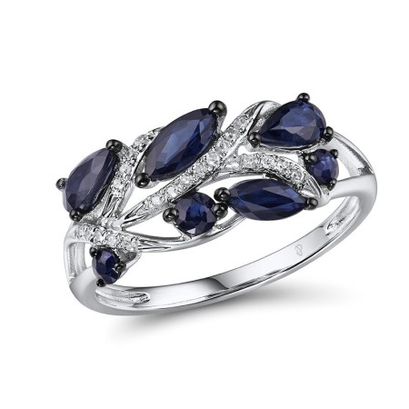 14KWB Ring Blue Sapphire,Diamond (R312547SAP14KWB)