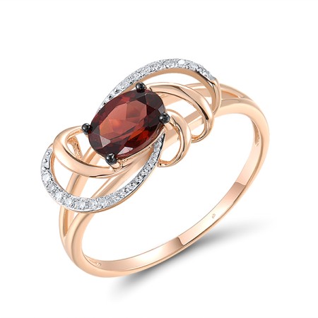 14KRWB Ring Diamond,Garnet (R312555GAN14KRWB) - US 8.5