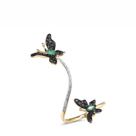 14KYWB Ring Blue Sapphire,Diamond,Emerald (R312582EMS14KYWB)